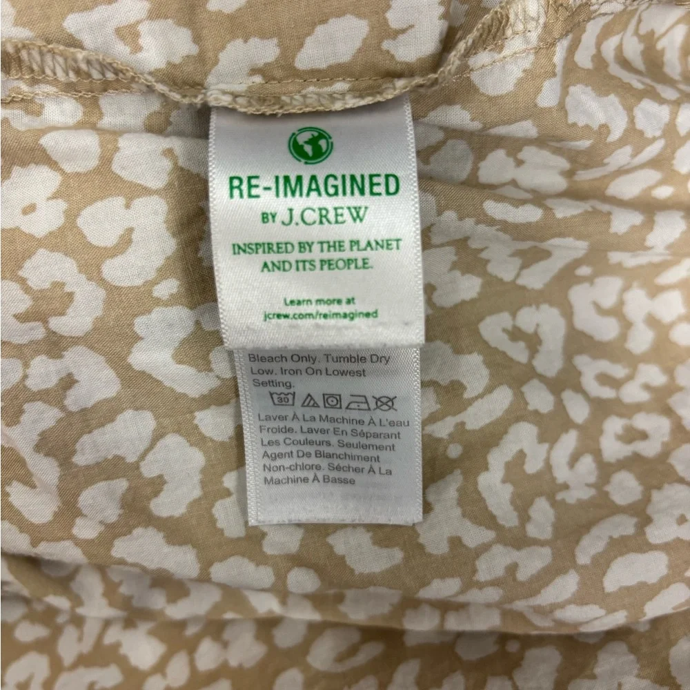 J. Crew Women's Tan and‎ White Leopard Print Shirt